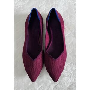 Rothy's Size 9.5 The Point Flats Cabernet Herringbone Pointed Toe Slip On
